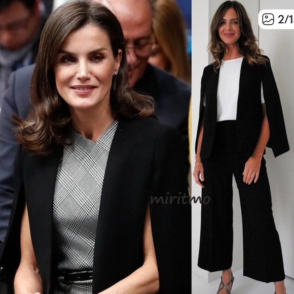 Zara Elegant Black Cape Blazer - Picture 5 of 5